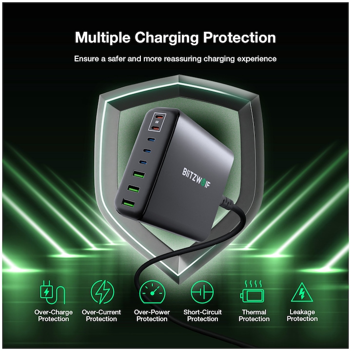 Immagine prodotto BlitzWolf Caricabatterie da muro BW-S26 250W (nero) (250 W)