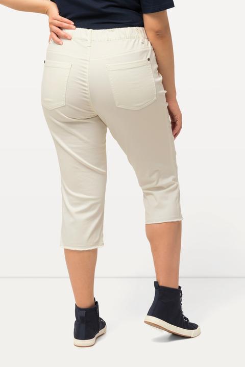 Produktbild Ulla Popken Caprihose Sienna, Fransensaum, schmales Bein, Stretch (60)