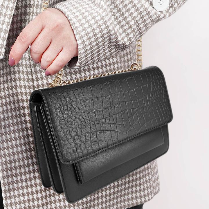 Actual product image Gallantry Black metallic chain handbag