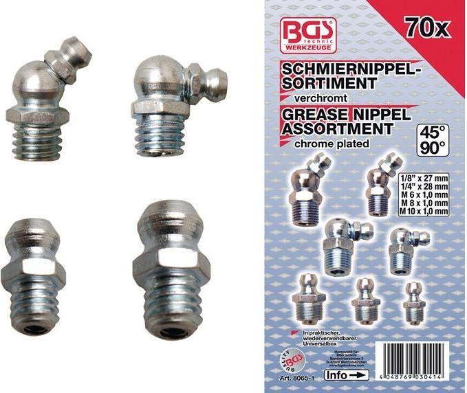 Actual product image BGS Schmiernippel-Sortiment metrisch/Zollgrössen 70-tlg.