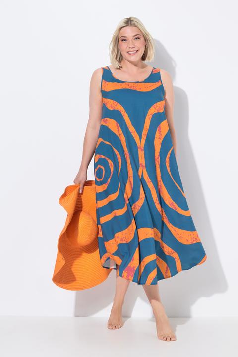 Produktbild Ulla Popken Midikleid, Kreise, A-Linie, Rundhals, ärmellos (54)