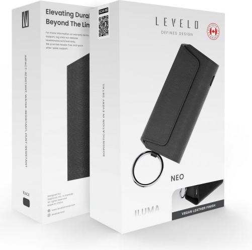 Image du produit Levelo Etui en cuir - IQOS Iluma 2023 Avec compartiment pour cigarillos Terra - Noir (1 x)