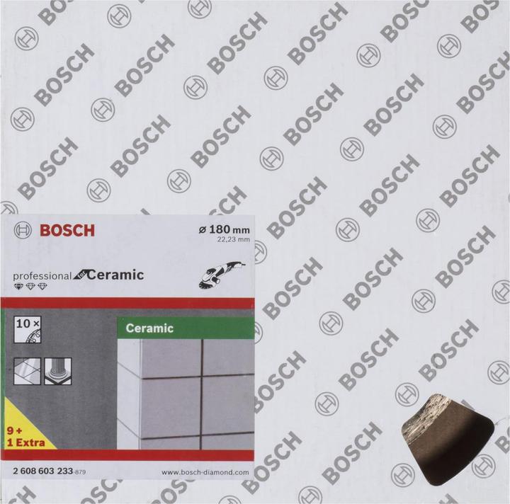 Produktbild Bosch Professional Zubehör Diamanttrennscheibe Standard for Ceramic, 180 x 22,23 x 1,6 x 7 mm, 10er-Pack