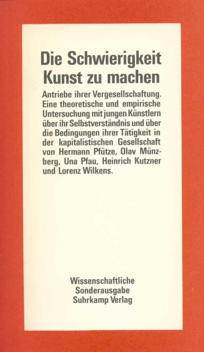Produktbild Die Schwierigkeit, Kunst zu machen Antriebe ihrer Vergesellschaftung (Deutsch)