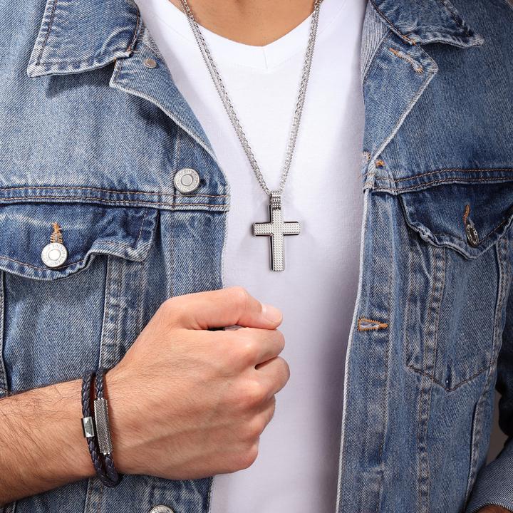 Immagine prodotto Police Bracciale Urban Texture (20 cm, Acciaio inossidabile, Cuoio)