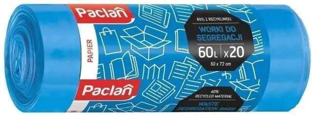 Paclan Papier-Abfallsack 60l 20 Stk. blau (20x, 60 l)