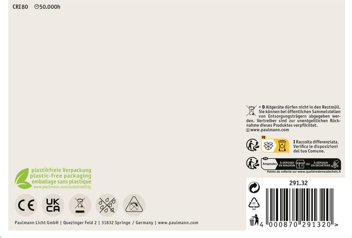 Produktbild Paulmann AGL Eco-Line Filament (E27, 4 W, 840 lm, 1 x, A)