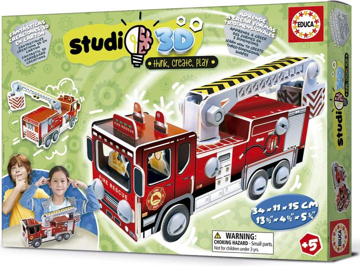 Actual product image Educa 19186 Studio 3D Construction 57 pcs. The Fire Brigade (Paper and plastic parts) (57 pieces)