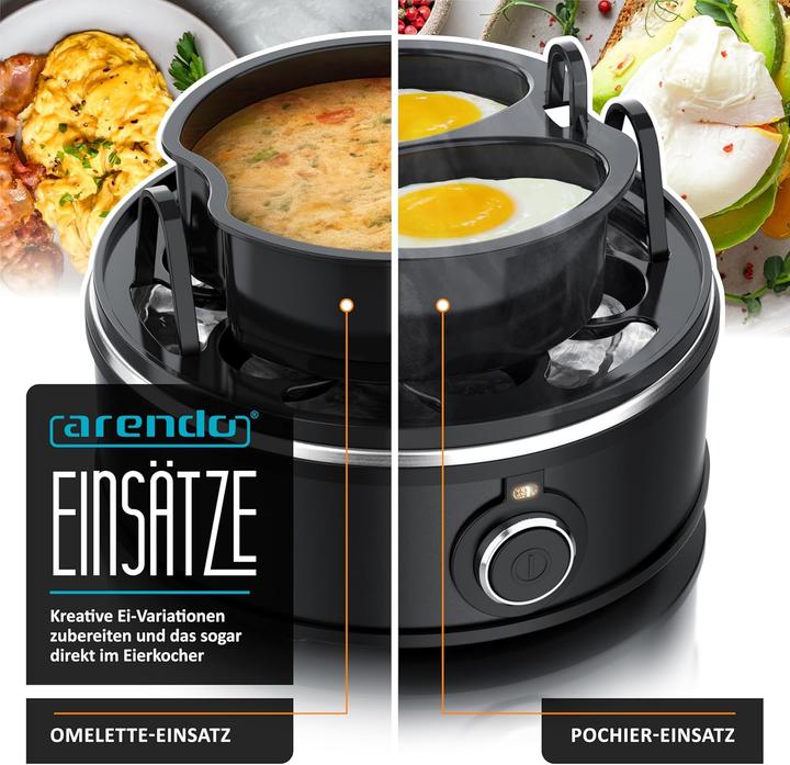 Produktbild Arendo Eierkocher mit Einsätzen für pochierte Eier & Omelette