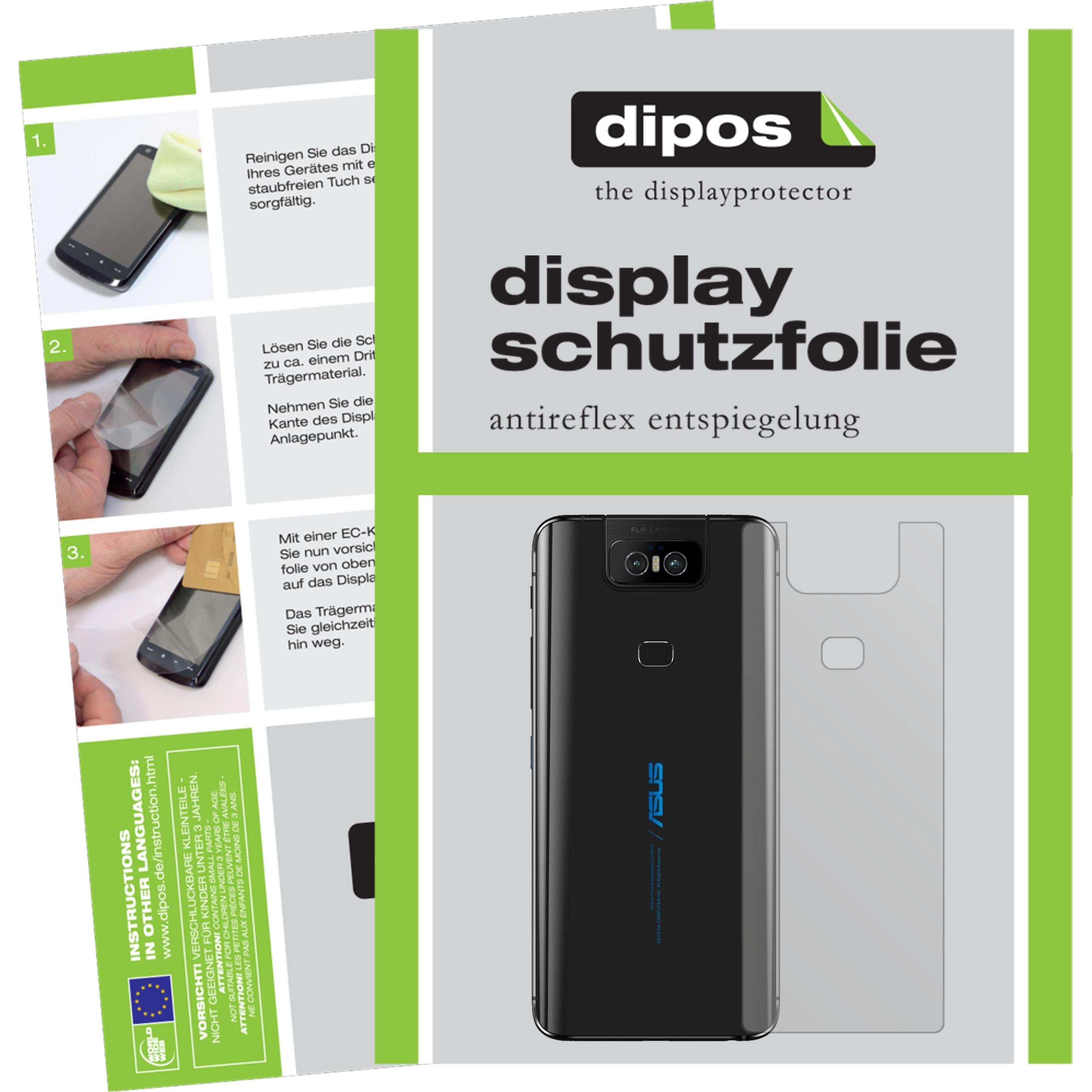Dipos Displayschutzfolie Antireflex (2 Stück, Asus Zenfone 6), Smartphone Schutzfolie, Transparent