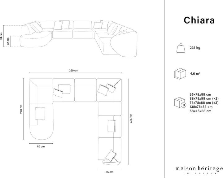 Immagine prodotto Maison Heritage Chiara (Divani componibili, Divano modulare)