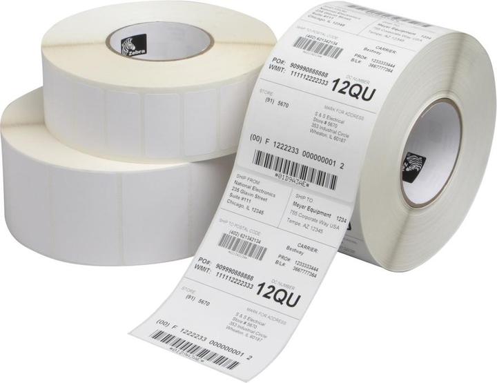 Produktbild Zebra Z-Perform 1000T, White, Thermal transfer, 7.6 cm, 2220 pc(s), 2220 pc(s), 101.6 x 63.5 mm