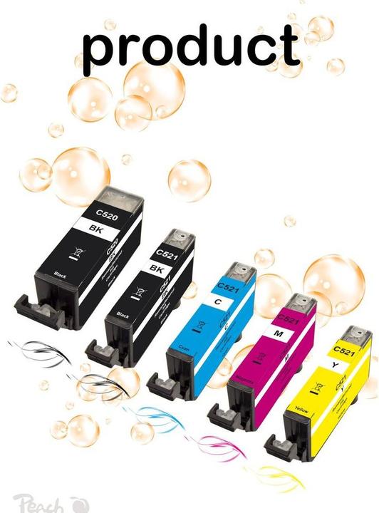Produktbild Peach Tinte PGI-520/CLI-521 Multi-Pack Black/Cyan/Magenta/Yellow (BK, C, M, Y)