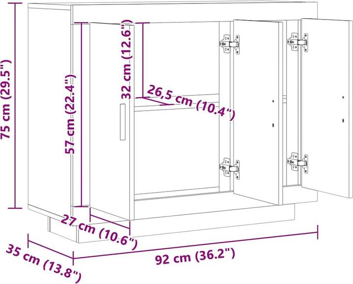 Image du produit vidaXL Sideboard (92 x 35 x 75 cm)