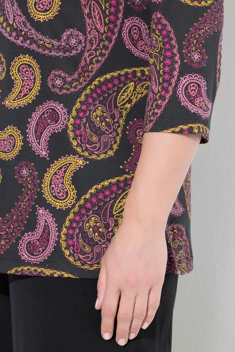 Actual product image Ulla Popken Midnight Paisley Cotton Tee (42, 44)