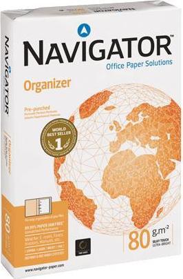 Produktbild Navigator Kopierpapier Organizer A4, 80 g/m2, 4fach gelocht, weiss, Pk. à 500 Bl (80 g/m², A4)