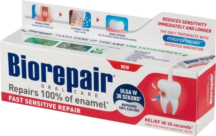 Image du produit Biorepair Fast Sensitive Repair Toothpaste with microRepair 2.5 Fluid Ounce Tube 75ml (75 ml)