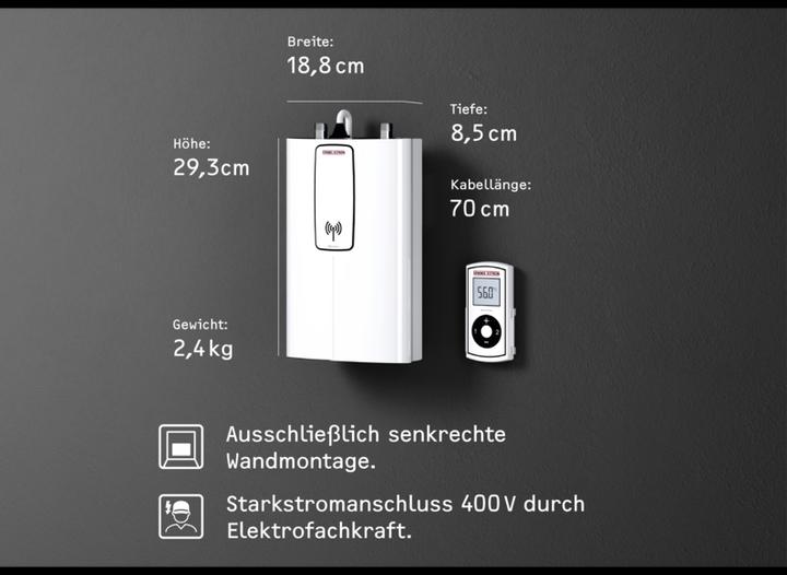 Image du produit Stiebel Eltron DCE 11/13 RC Chauffe-eau électronique compact avec télécommande pour la cuisine, sous évier, VDE