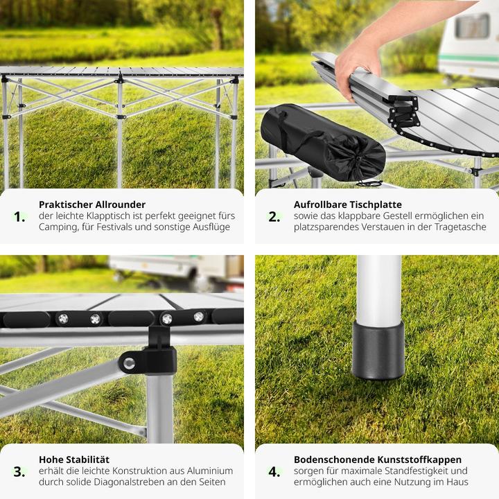Actual product image tectake Camping folding table
