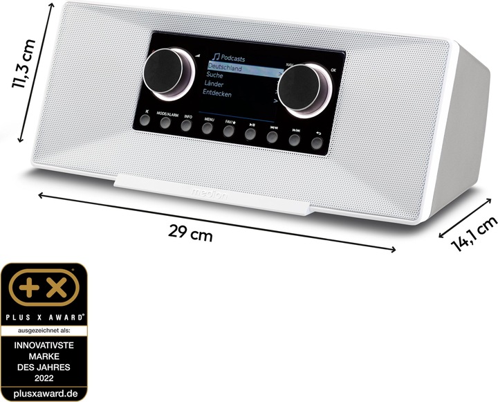 Produktbild Medion MD 89289 Stereo Internetradio weiss (Internetradio, DAB+, MW, AM, FM, Bluetooth, WLAN)
