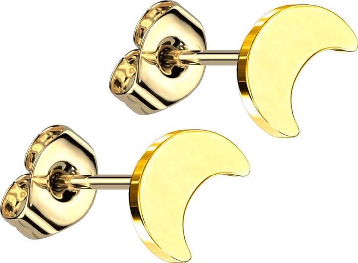 Actual product image Star Piercing Ear stud gold plated moon gold plated (without brass, Titanium)