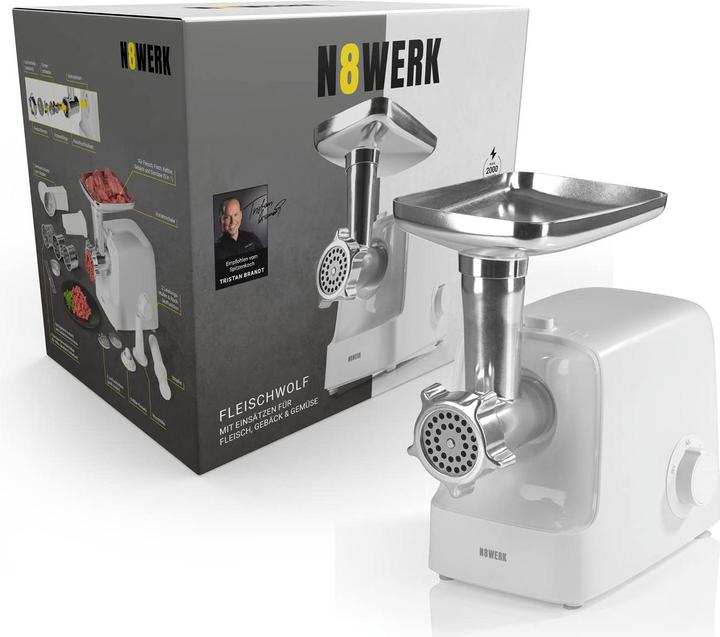Produktbild N8werk elektrischer Fleischwolf, Moonlight White
