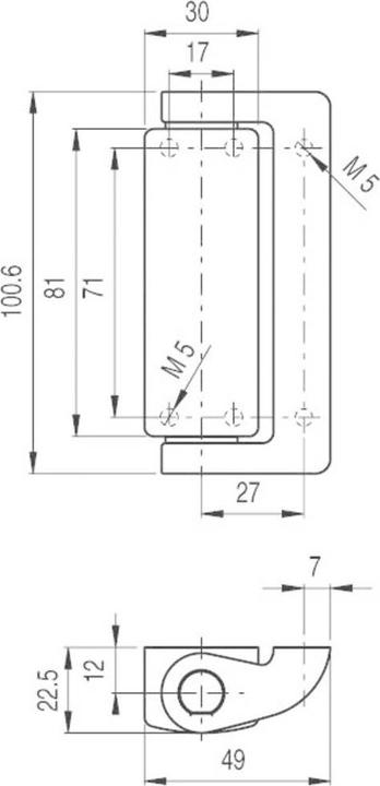 Actual product image Pizzato Elettrica HC AA Additional hinge 1 pc.