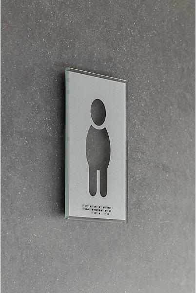 Image du produit Moedel Plaque de porte pictogramme WC, en braille, h x l 148 x 105 mm, inscription: