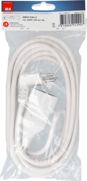 Image du produit Max Hauri Rallonge TD H05VV-F3G1.0 coudée (3 m, Type 13)
