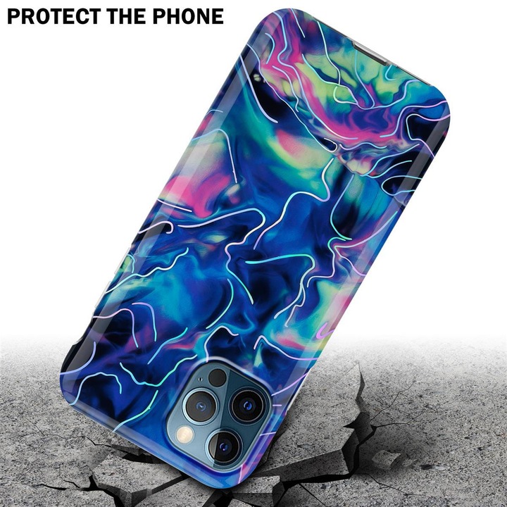 Produktbild Cadorabo IMD TPU Bunter Marmor Cover (Apple iPhone 12 Pro Max)