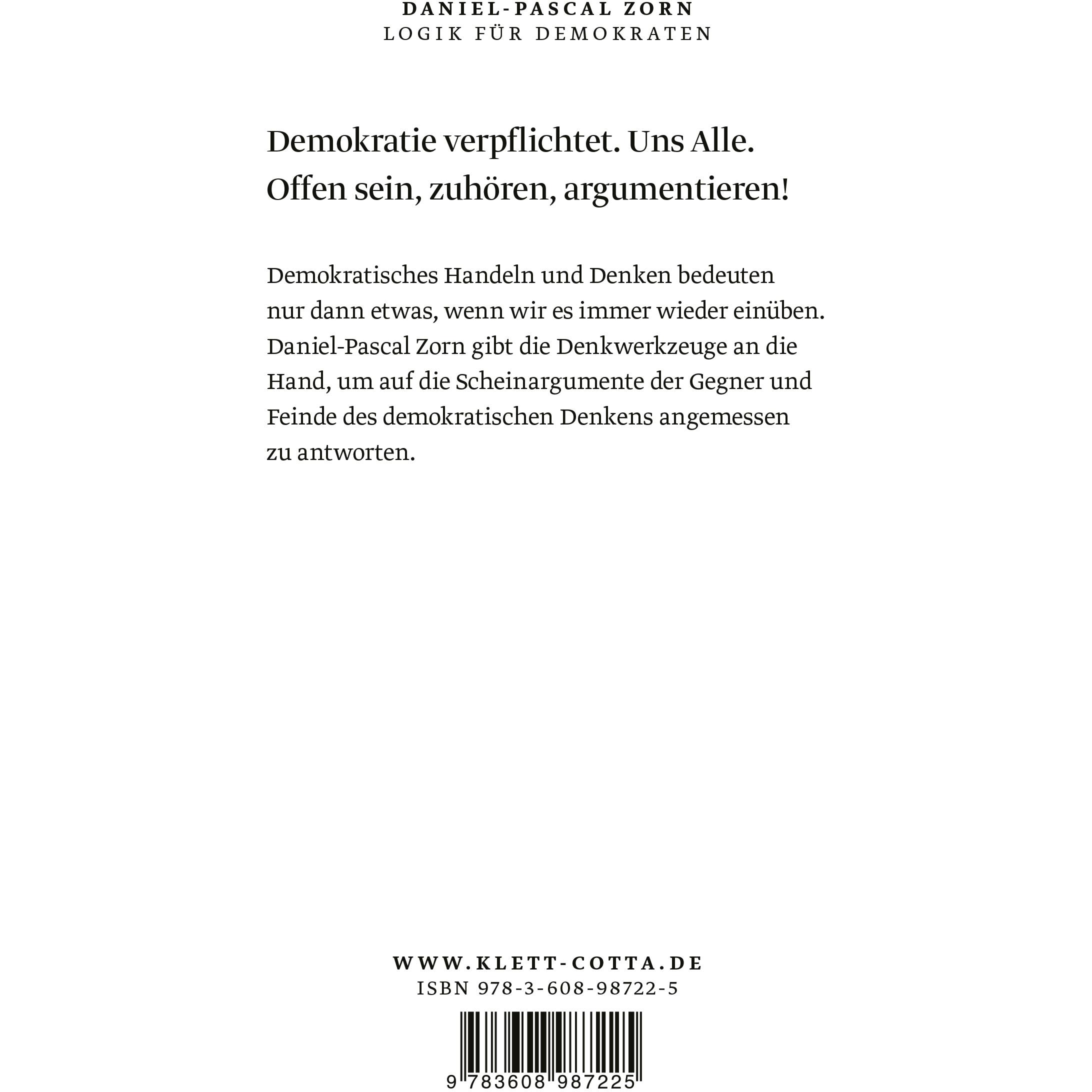 Thumbnail - Logik für Demokraten, Fachbücher von Daniel-Pascal Zorn