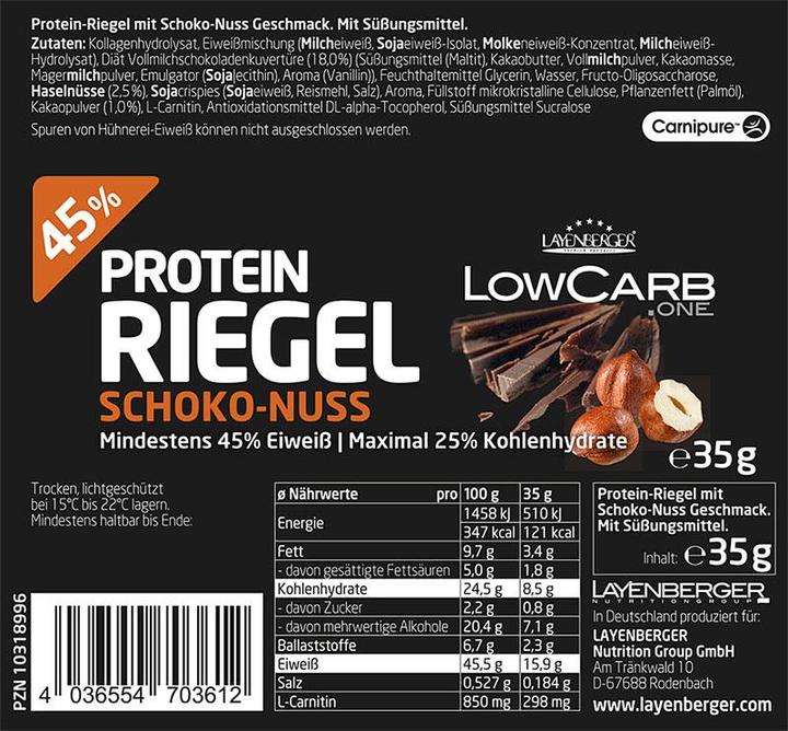 Immagine prodotto Layenberger Barretta ad alto contenuto proteico (18 pz., 630 g)