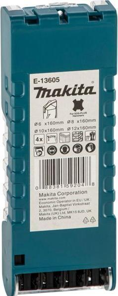 Productafbeelding Makita E-13605 SDS-PLUS metselboorset 4 stuks (12 mm, 8 mm, 10 mm, 6 mm)