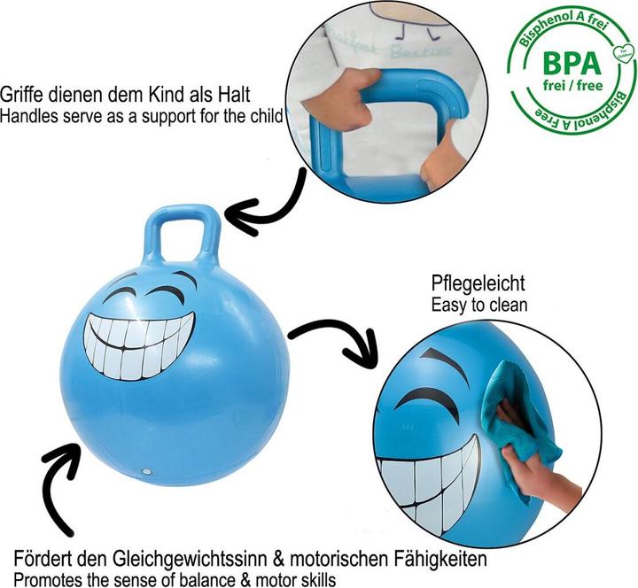 Actual product image Jamara Hop Ball Smile - Funnel Ball - Boy/Girl - 1 year(s) - Blue - 407 g