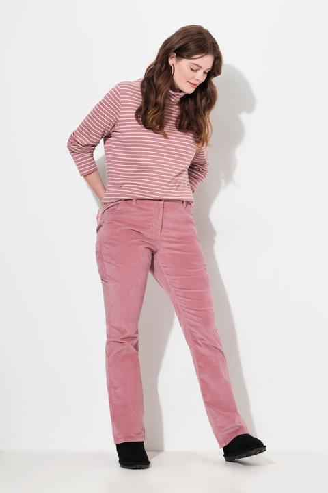 Image du produit Ulla Popken Pantalon en velours côtelé stretch Marie, jambe large, coton bio (52)