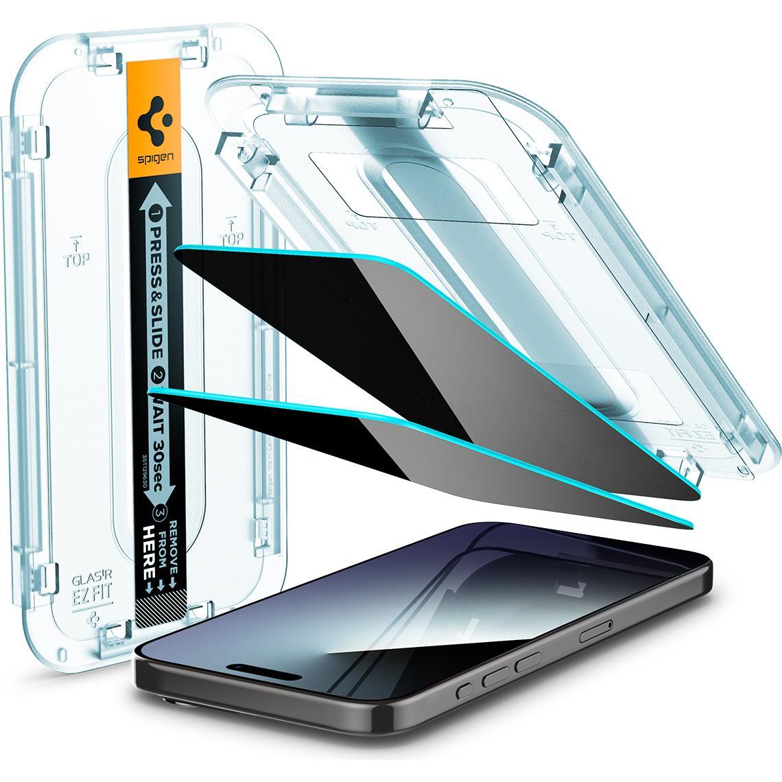 Spigen AGL06894 (1 Stück, Apple iPhone 15 Pro), Smartphone Schutzfolie, Transparent
