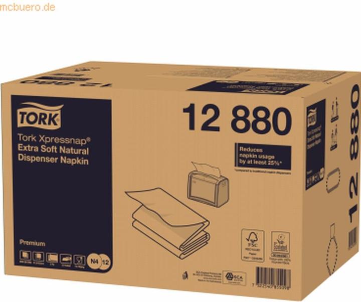 Actual product image Tork Serviet Xpressnap natural 21,6x16,5cm 2 fold N4 8000stk/pak - (8000 pcs.) (21.30 x 16.50 cm)