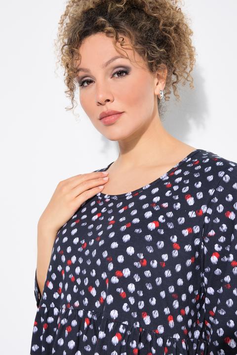 Produktbild Ulla Popken Longshirt, Punkte, A-Linie, Rundhals, 3/4-Arm (56)