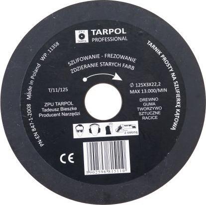 Tarpol TARNIK PROSTY FI = 125mm x 3 x 22.2mm, GŁADŹ WSTĘPNA T-11