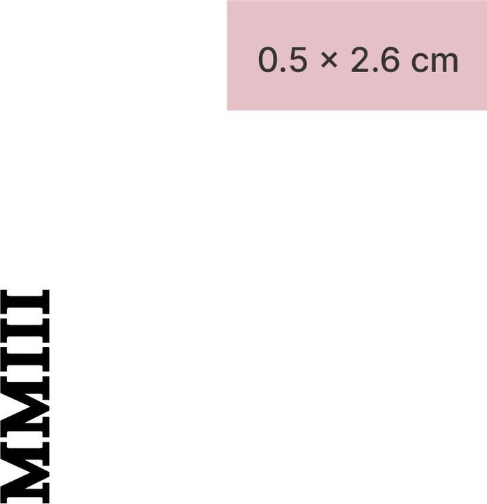Actual product image minink Temporary tattoo - Roman numeral MMIII (2003)