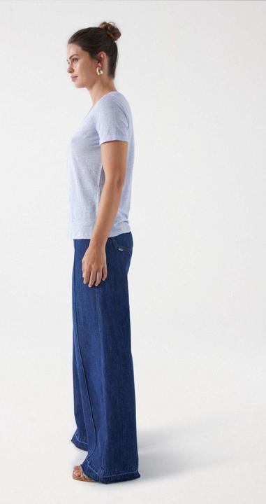 Image du produit Salsa Jeans T-shirts Linen V-Neck T-shirt (L)