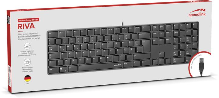 Immagine prodotto Speedlink Tastiera RIVA Slim Metal Scissor, vendita al dettaglio in nero (DE, Cablato)