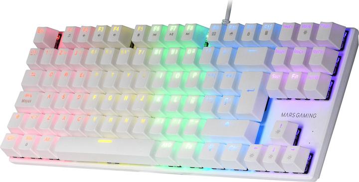 Actual product image Mars Gaming Clavier Gamer Mécanique (Blue Switch) Mk80 RGB (Blanc) (FR, Cable)