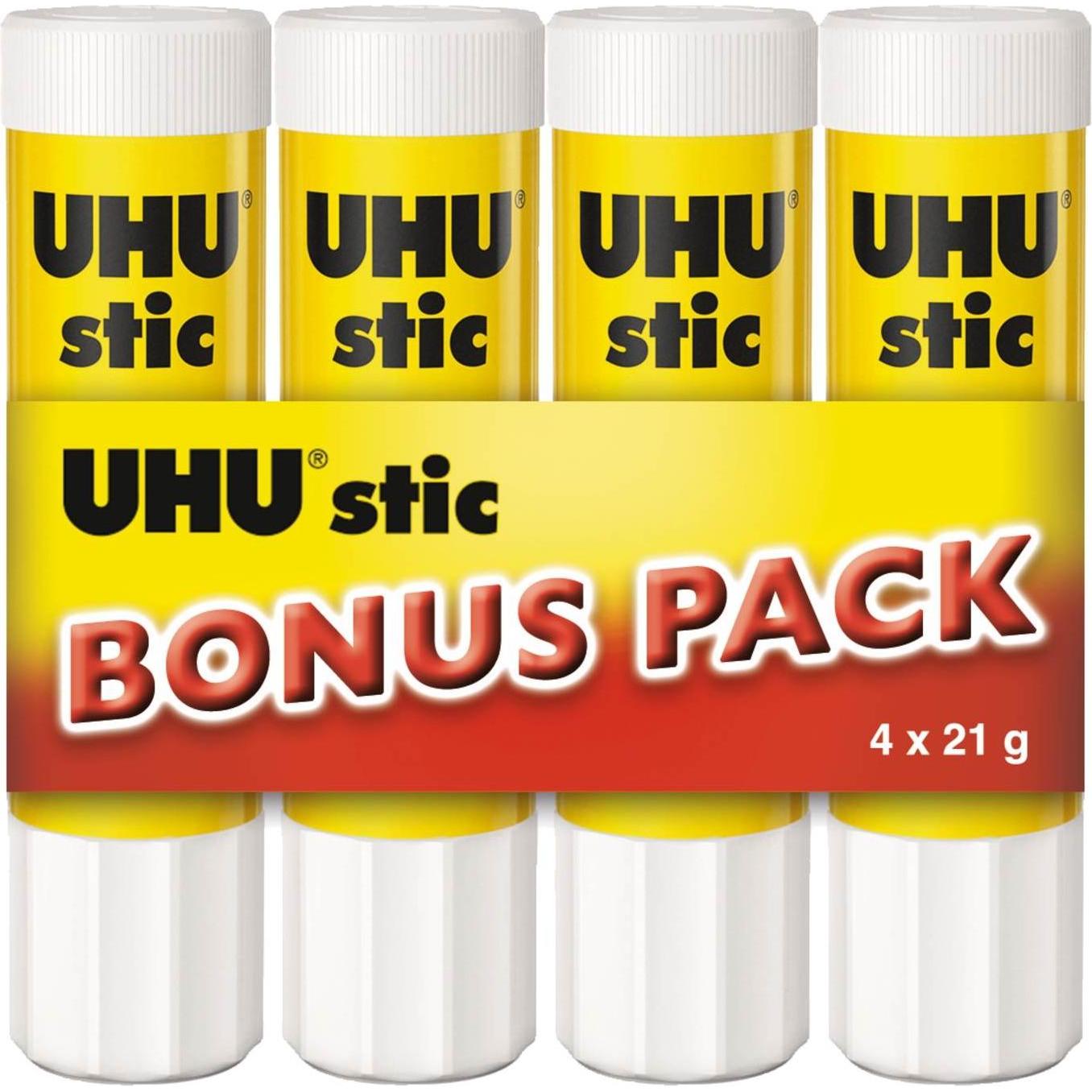 10x UHU, Klebestift, Klebestift Sparset, 4 Stück, lösungsmittelfrei, klebestark, recycelbar