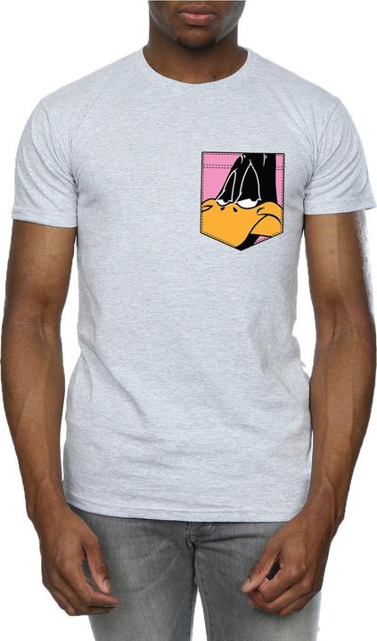 Immagine prodotto Looney Tunes Daffy Duck Face Faux Pocket Maglietta Uomo (XXL)