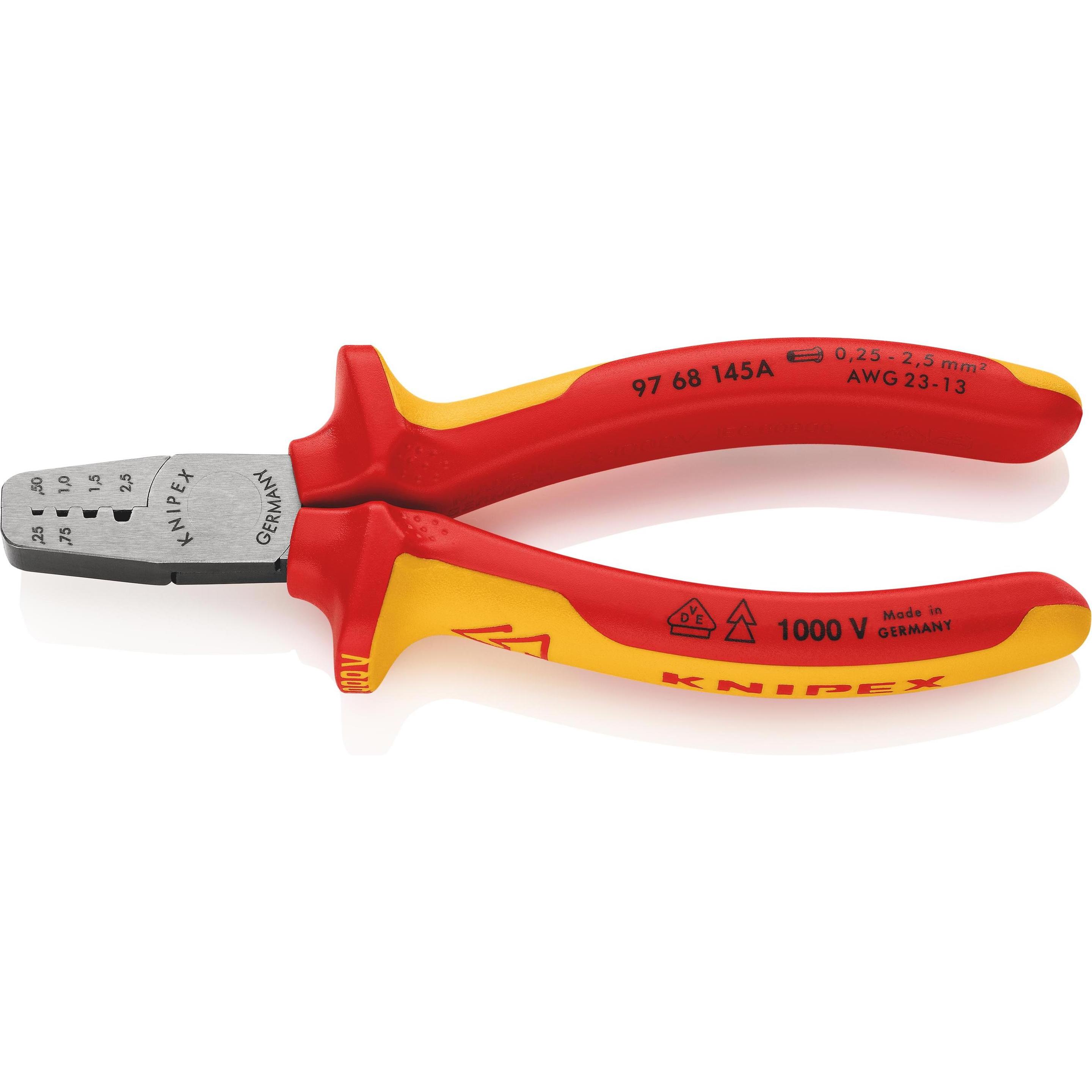 Knipex, Zange, Crimpzange für Aderendhülsen (145 mm)
