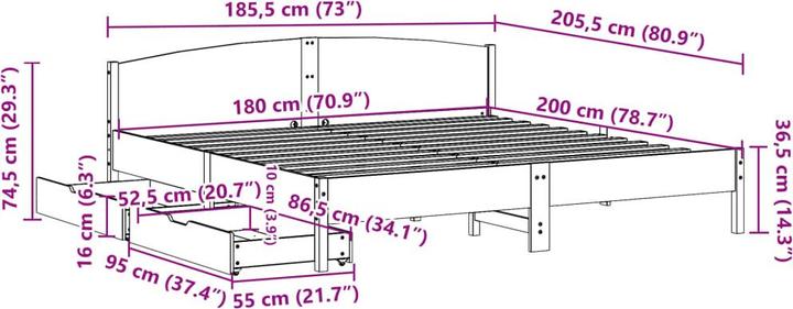 Image du produit vidaXL Bettgestell (180 x 200 cm)