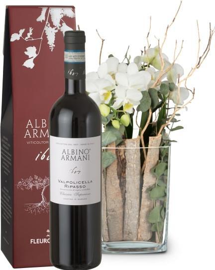 Fleurop Lifestyle (Orchidee mit Vase) und Ripasso Albino Armani DOC (75 cl) (1 x 75 cl)