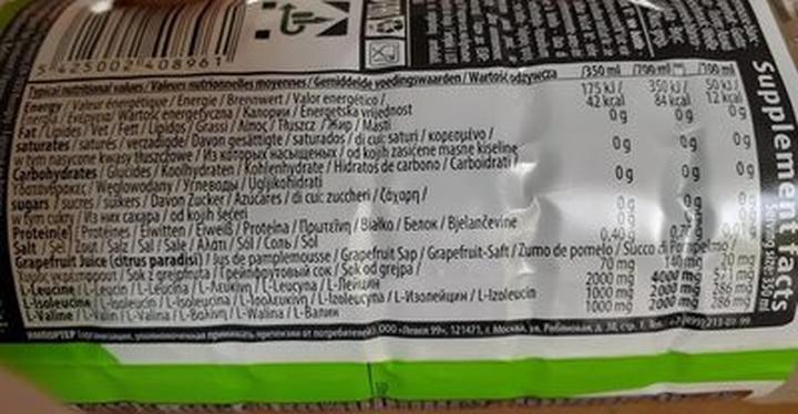 Actual product image QNT BCAA'S 8000 (Grapefruit, 12x)