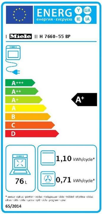 Energie-Label Miele H 7660-55 BP /CleanSteel 11119020